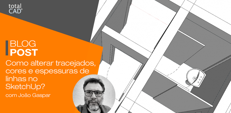 Capa do post: Como alterar tracejados, cores e espessuras de linhas no SketchUp?