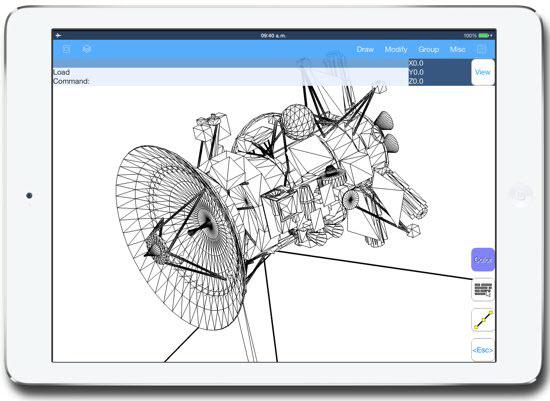 interface do aplicativo autoq3d para ipad