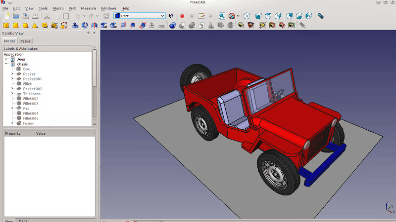 Desenho de carro no FreeCAD