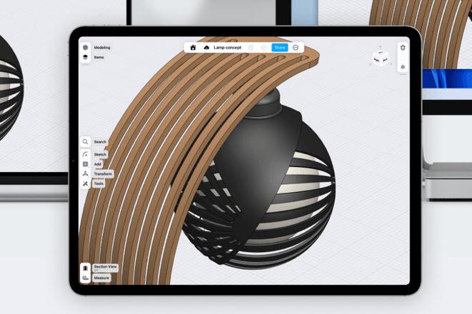 interface do aplicativo shapr3d para ipad