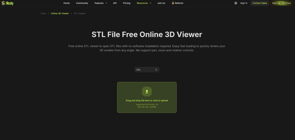 STL Viewer por meshy AI