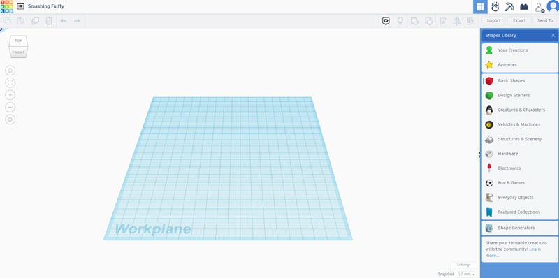 Interface do TinkerCAD
