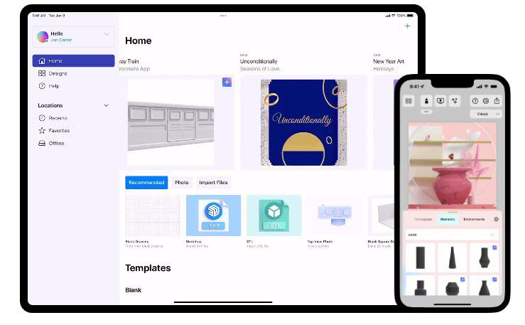 interface do umake app no ipad