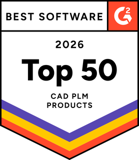 Selo G2 Best Software 2026, Top 50 produtos de CAD e PLM, da ZWSOFT, que desenvolve o ZWCAD e o ZW3D